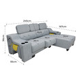 Soft Easy Clean Fabric L Shape Sofa with 2 Slide Out and Horses - 6063